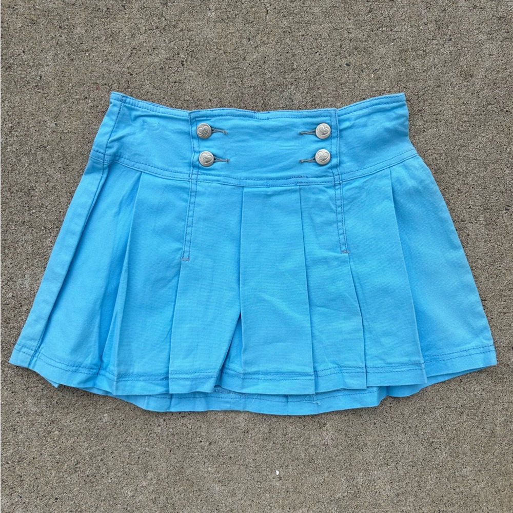 Y2K blue pleated mini skirt NWOT